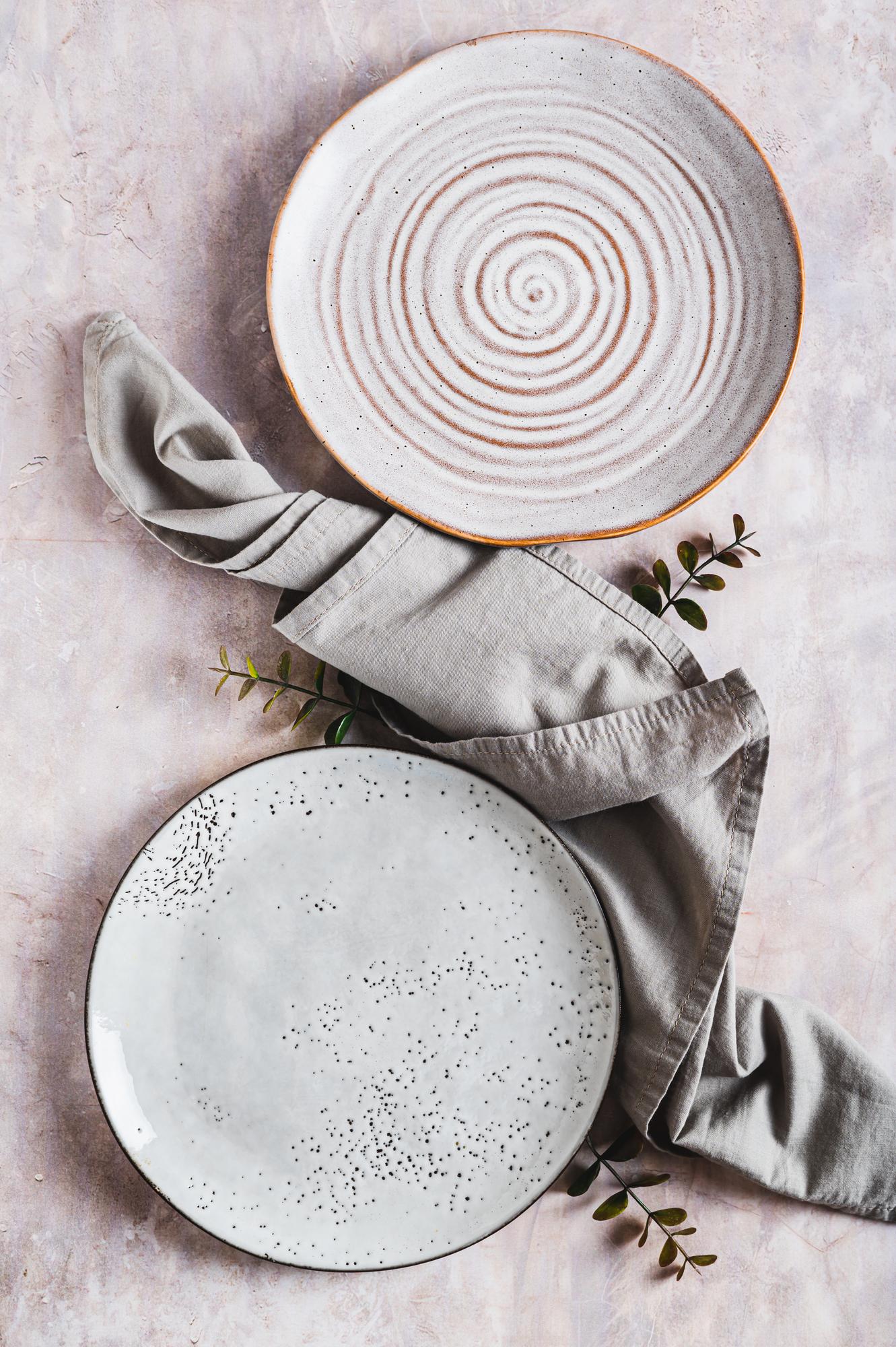 Sample plated menu on ceramic plates
